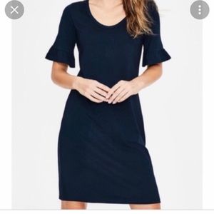 Boden Imogen Jersey Knit Flutter Sleeve T-Shirt Dress Navy Size 6